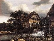 RUISDAEL, Jacob Isaackszon van Two Water Mills and an Open Sluice dfh oil painting picture wholesale